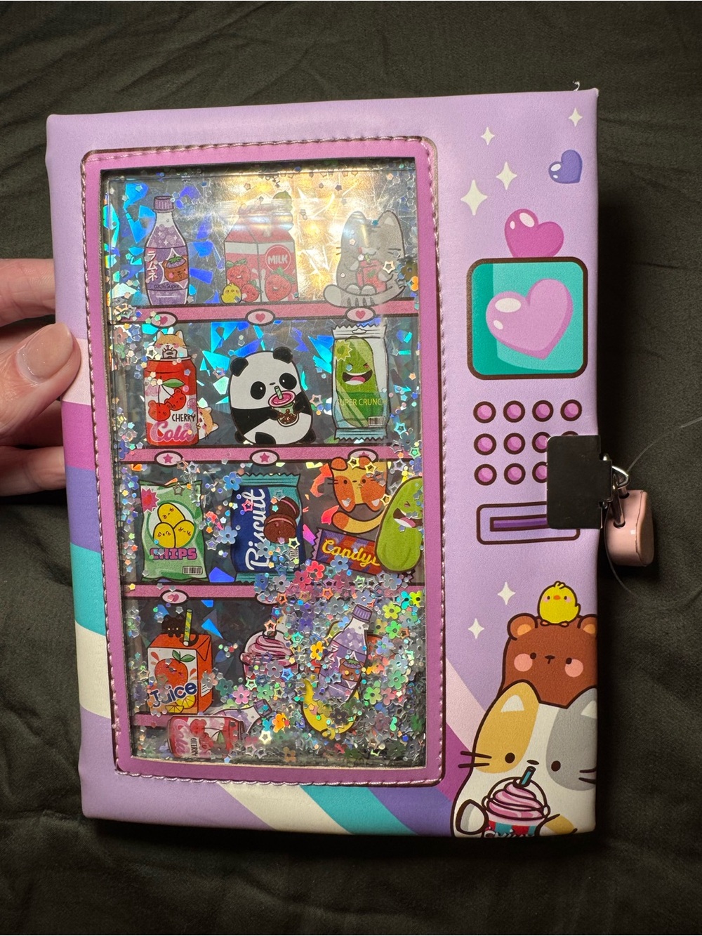Cute Kawaii Vending Machine Themed Notebook with Lock